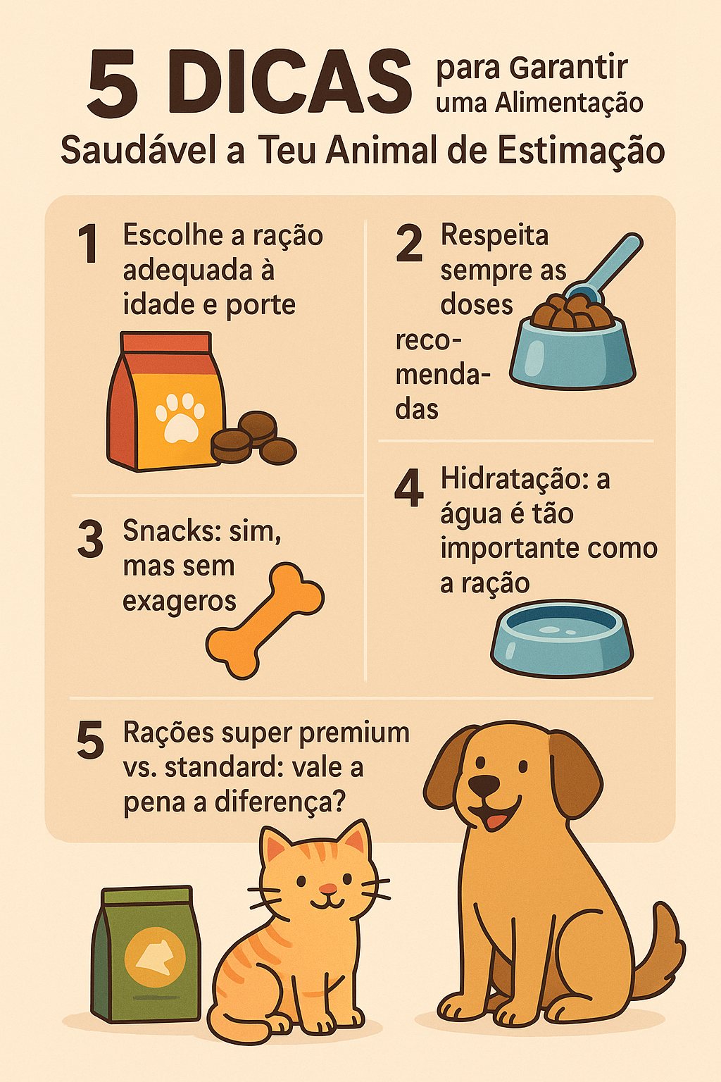 5 dicas para garantir uma alimentação saudável ao teu animal de estimação